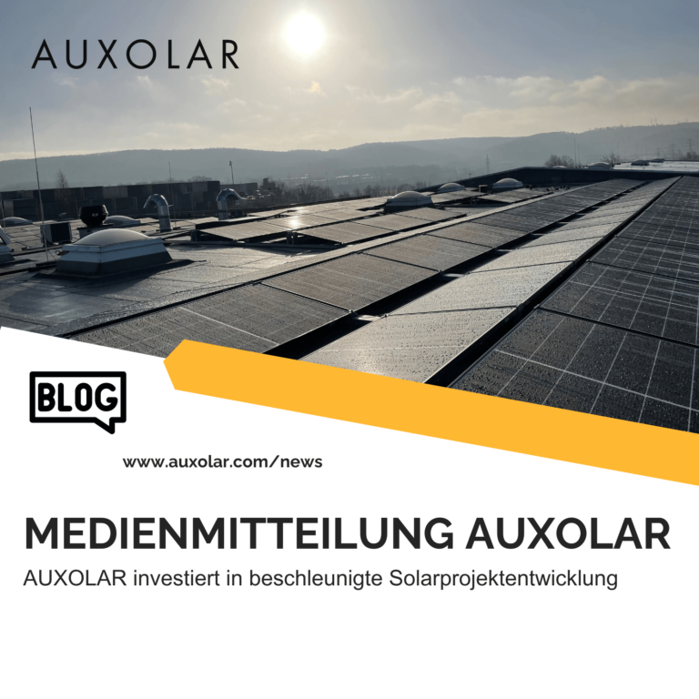 Medienmitteilung AUXOLAR